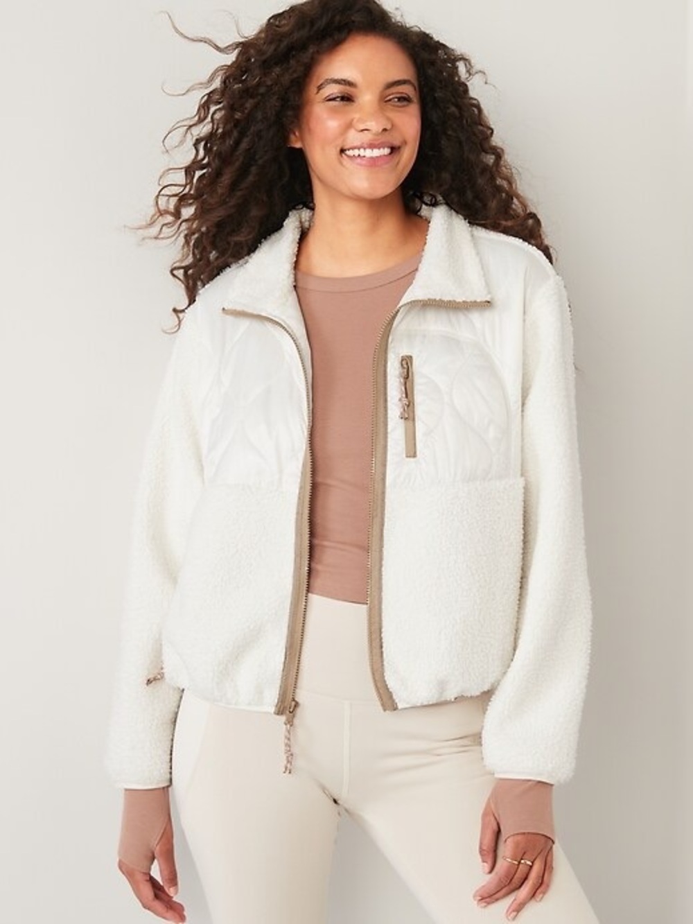 Old Navy Quilted Hybrid Sherpa Jacket